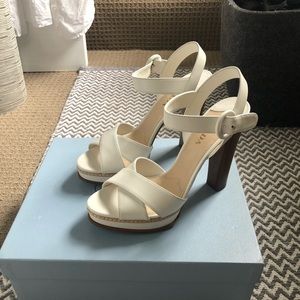 White Prada heel